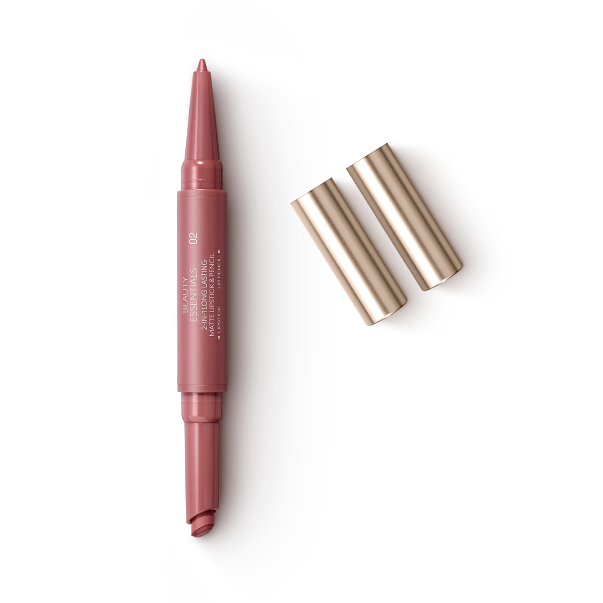 Beauty Essentials 2-In-1 Long Lasting Matte Lipstick & Pencil